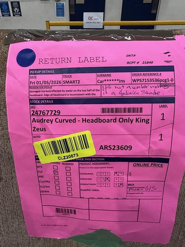 NZ CLZ20573 1 PCE AUDREY CURVED HEADBOARD ONLY KING ZEUS OCHRE